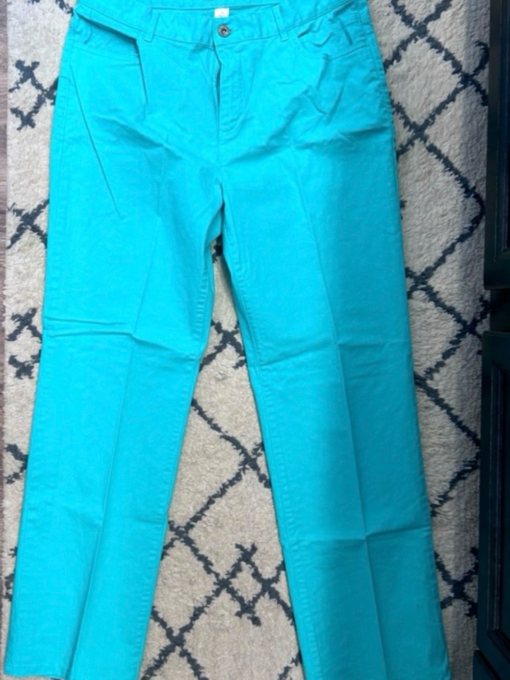 Christopher & Banks Aqua Teal Straight-Leg Trousers
